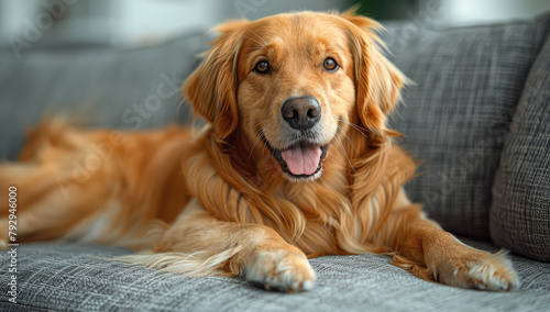 Golden retriever puppy. Created with Ai