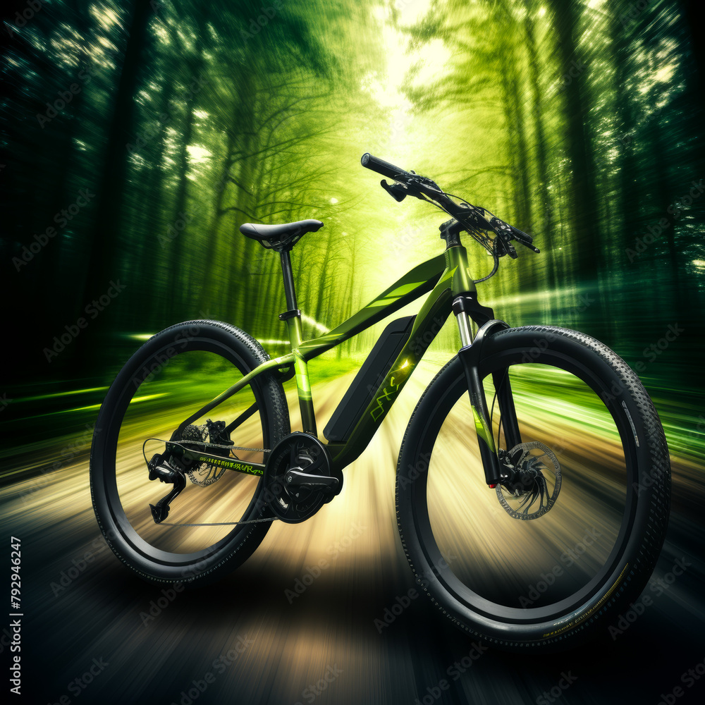 Fototapeta premium Speedy Commutes with Modern E-Bike Technology 