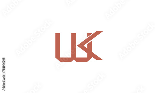 Alphabet letters Initials Monogram logo WK, KW, W and K