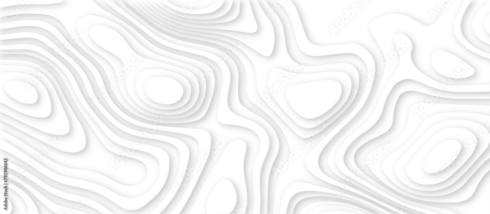 Abstract White paper cut background with lines.3d realistic papercut decoration textured with wavy layers. modern wallpaper texture and 3d realistic design use for banner flyers, posters.	