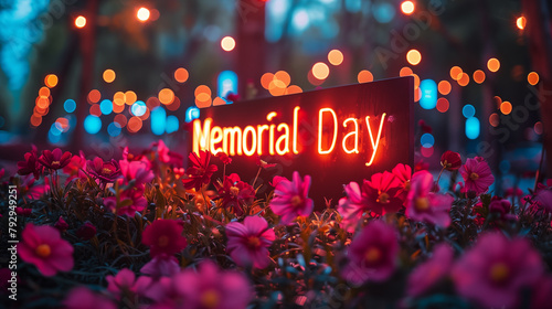 Text sign showing Memorial Day. Business photo showcasing Day of Remembrance and Reconciliation commemorating the act of mourning photo