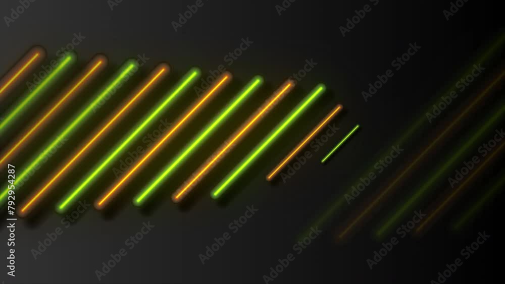 Green orange neon laser lines abstract geometric tech background ...