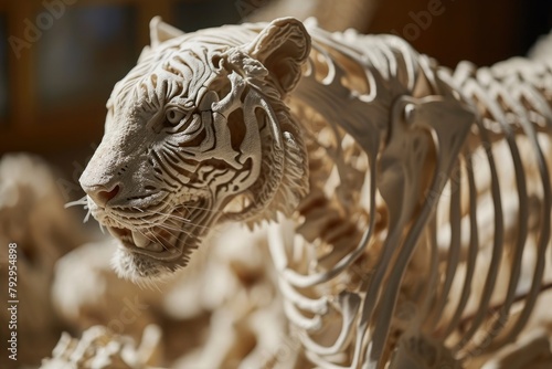 the intricate details of a tiger's skeletal structure, embodying the raw power and grace of the jungle.