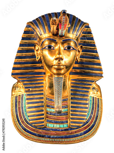 Obraz na płótnie Isolated egyptian pharaoh Tutankhamun's funeral mask. w salonie