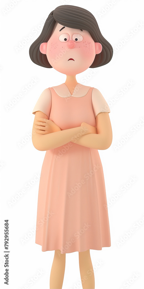 Girl in 3D style on a white background
Girl in 3D style on a white background