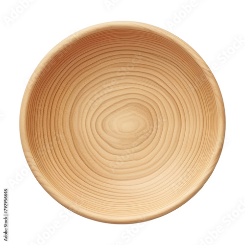 wooden plate top view isolated on transparent background cutout