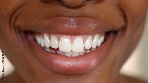 Healthy and vibrant smile after professional teeth whitening treatment