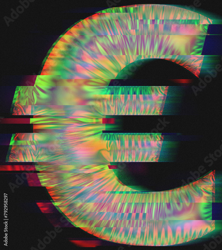 chromatisches Euro Symbol verzerrt