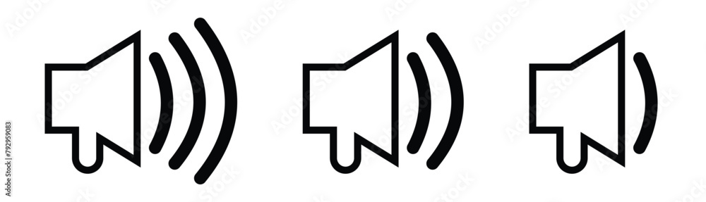 Megaphone icon line art set vector illustration. Megaphone icon line art set vector illustration.