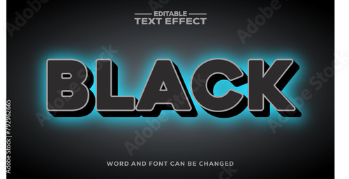Black 3d text effect