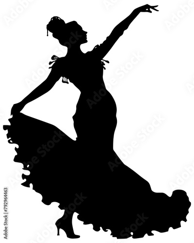 silhouette of a flamenco dancer isolated 
