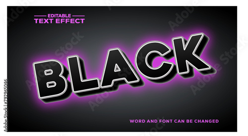 Black 3d text effect