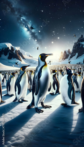 penguins on ice