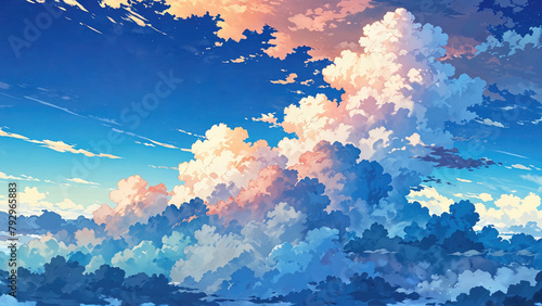 beautiful anime sky and clouds