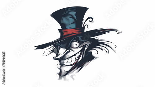 Whimsical character with wild hair and a top hat, embodying the essence of a mad hatter.