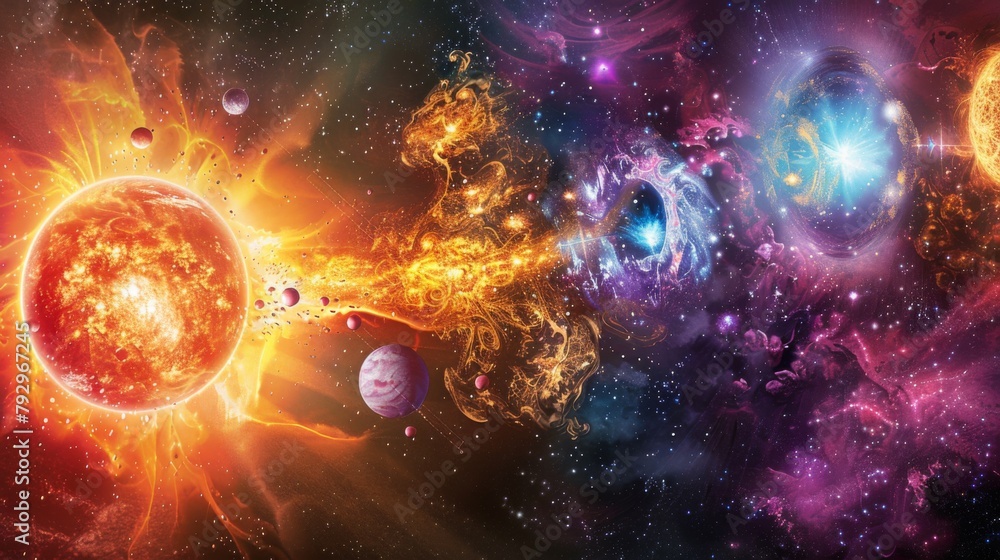 A colorful diagram depicting the lifecycle of a star, from birth to supernova A colorful diagram depicting the lifecycle of a star, from birth to supernova