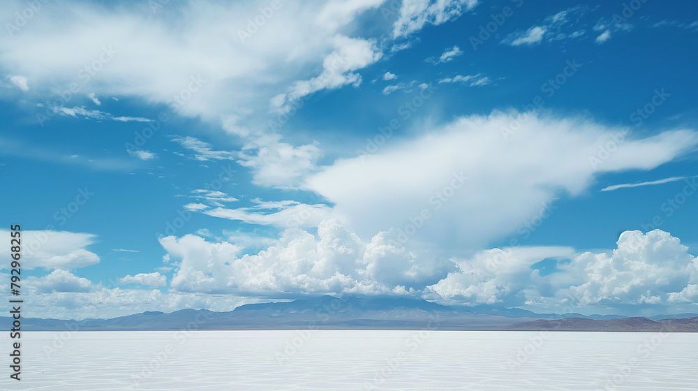 Salt Flats under a Cloudy Sky, Bolivia, Salar de Uyuni