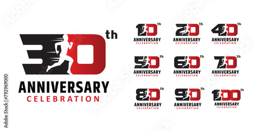 set of anniversary runner number design