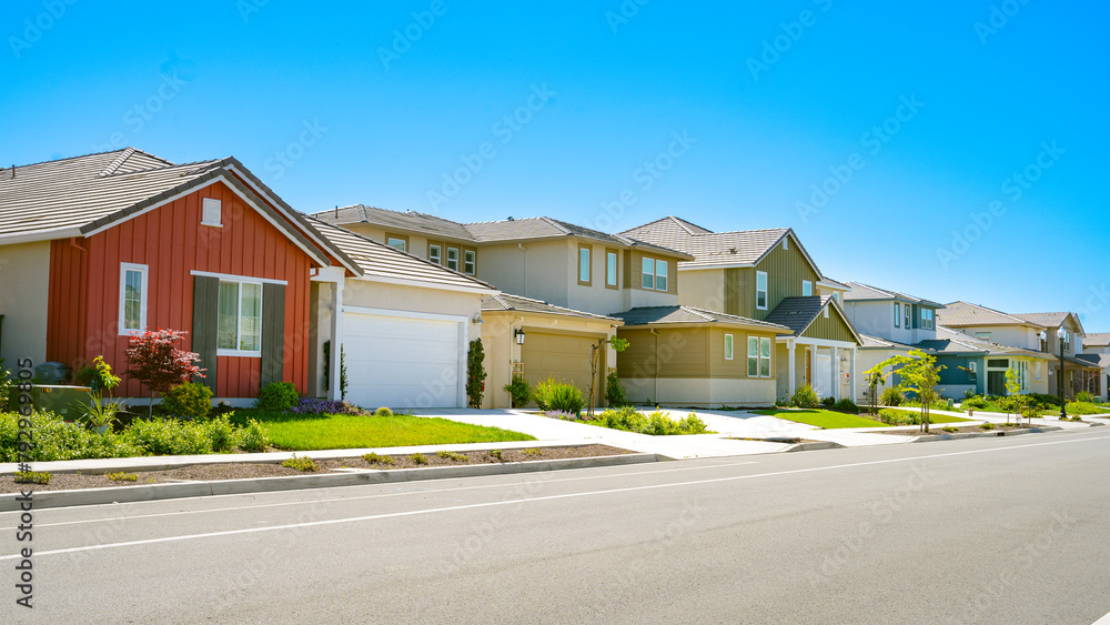 Single family homes in a row Single family homes in a row