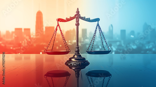 Pair of scales, one side representing responsibility and the other representing empowerment, emphasizing the balance required in leadership