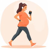 Woman Running With Cell Phone
