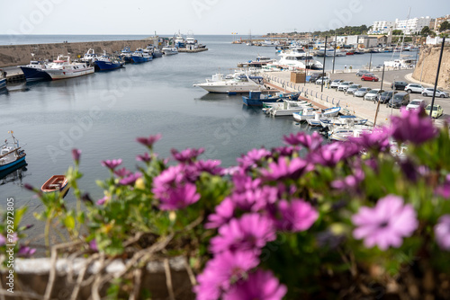Port with yachts in a sea bay in Costa Dorada, Tarragona region, Spring 2024 © Zkolra