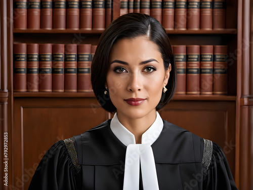 Portrait of a female lawyer or judge, legal consultation, legal aid, and background in judicial concepts