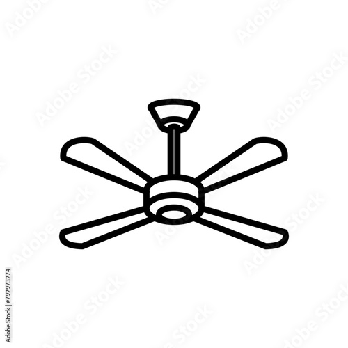 ceiling fan icon vector in line style
