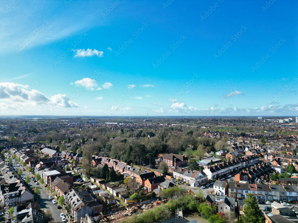 Aerial View of Buildings at City Centre and Downtown of Coventry City of England United Kingdom. March 30th, 2024