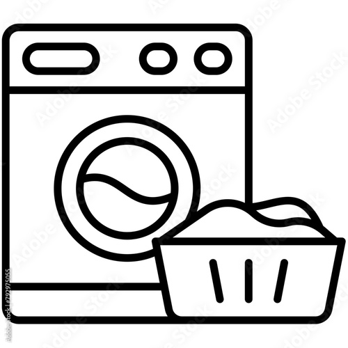 Laundry Black Outline Icon Pack