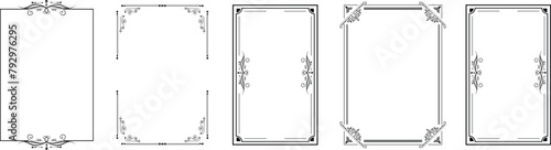 A set of decorative vintage frames with rectangular borders.