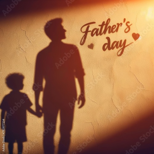 Silhouetted Father and Son Walking at Golden Hour