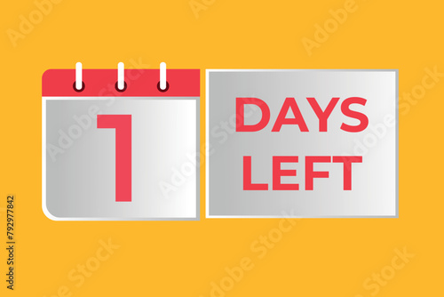 1 days to go countdown template. 1 day Countdown left days banner design. 1 Days left countdown timer
