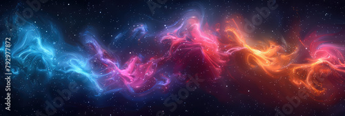 Colorful fire, smoke and ice abstract background banner with space for copy in the style of abstract background. Created with Ai photo