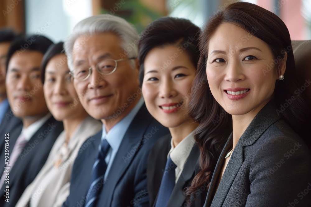 Portrait of a group of asian business people in a meeting Portrait of a group of asian business people in a meeting