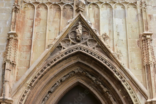 door of Santa Maria,Collegiate church of Gandia in Spain photo