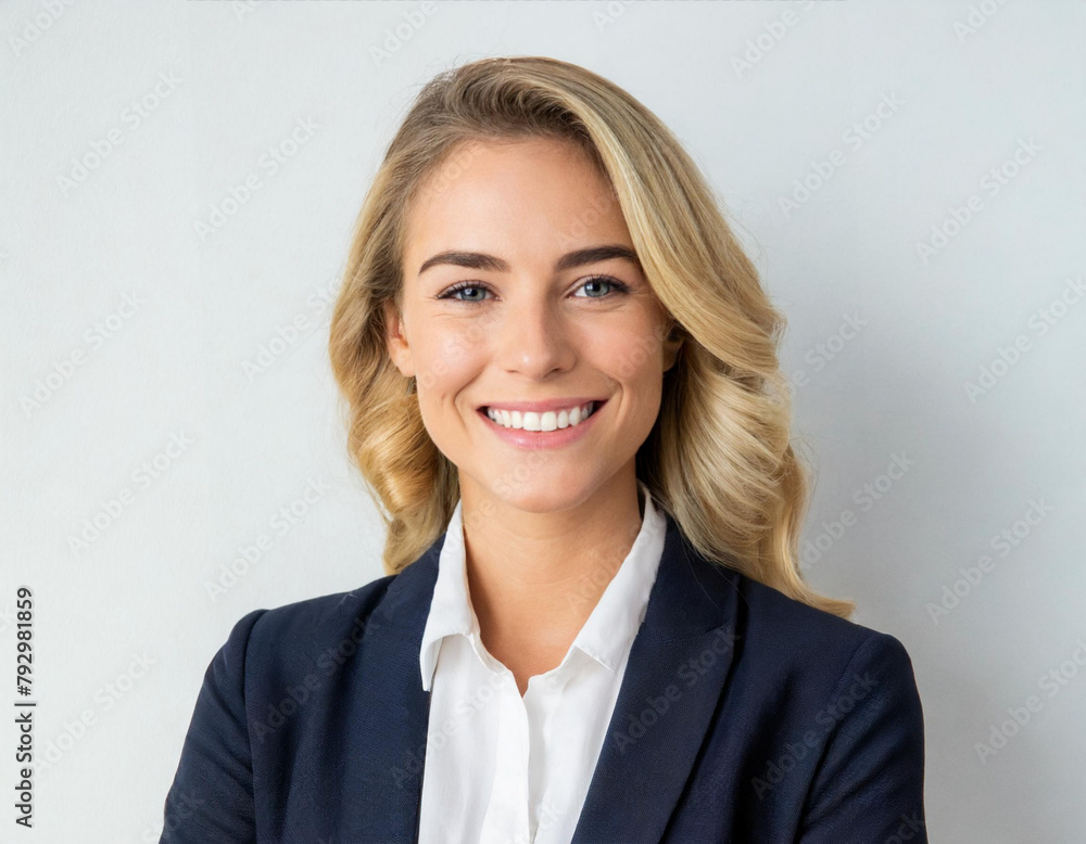 portrait of a smiling business blonde woman businesswoman standing on white background portrait of a smiling business blonde woman businesswoman standing on white background