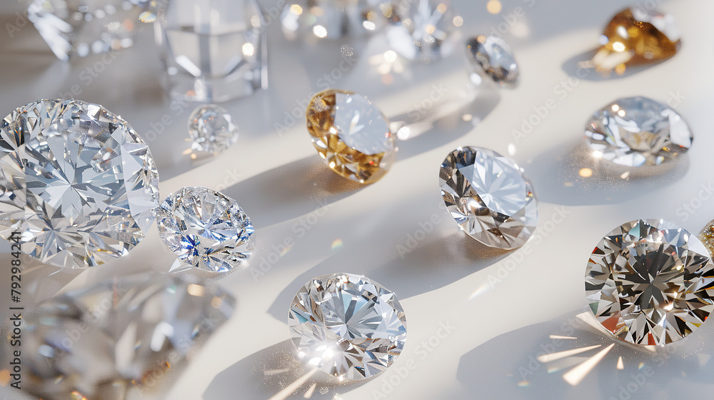 Diamonds, gold, and silver arranged in order to be given as gifts on special days. Diamonds, gold, and silver arranged in order to be given as gifts on special days.