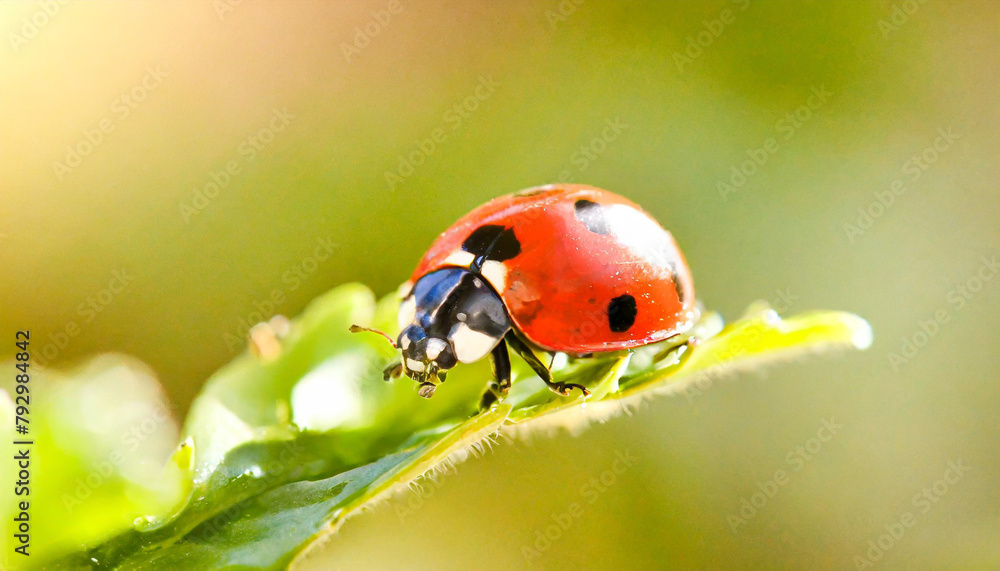 Fototapeta premium Ladybug and Leaf