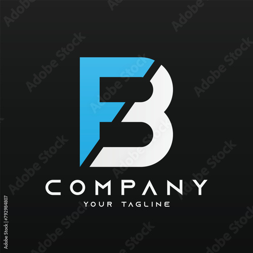 Logo vector template of letter FB BF