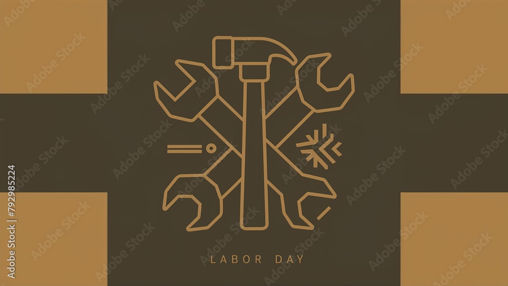 Happy Labor Day banner. Illustration of International Labor Day.