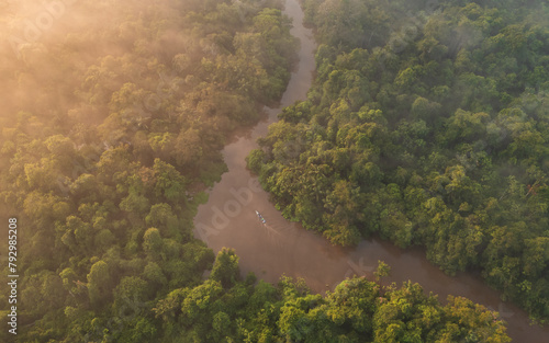 TAHUAYO RIVER IN THE TOWN OF LORETO IN THE PERUVIAN AMAZON, THE TAHUAYO IS AN AREA WITH HIGH BIODIVERSITY, ABUNDANT EXOTIC WILDLIFE, THE TAHUAYO RIVER TOURIST ATTRACTION, TAHUAYO TOURISM IN AMAZON photo