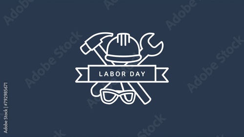 Happy Labor Day banner. Illustration of International Labor Day. photo