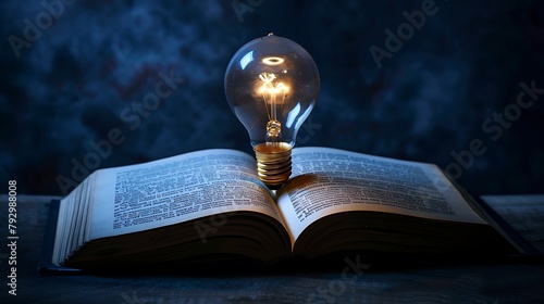 Book with light bulb