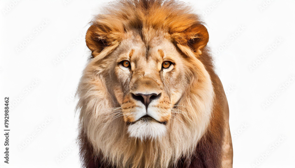  lion four and a half years old stands in front of a white backdrop