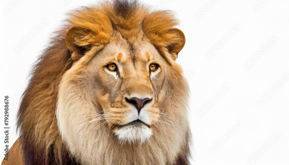  lion four and a half years old stands in front of a white backdrop