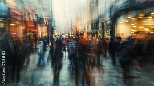 Wallpaper Mural blurry images, crowds of people on a big city street. Torontodigital.ca