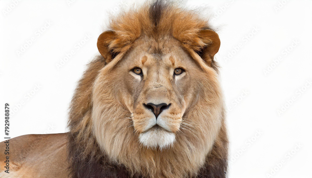  lion four and a half years old stands in front of a white backdrop