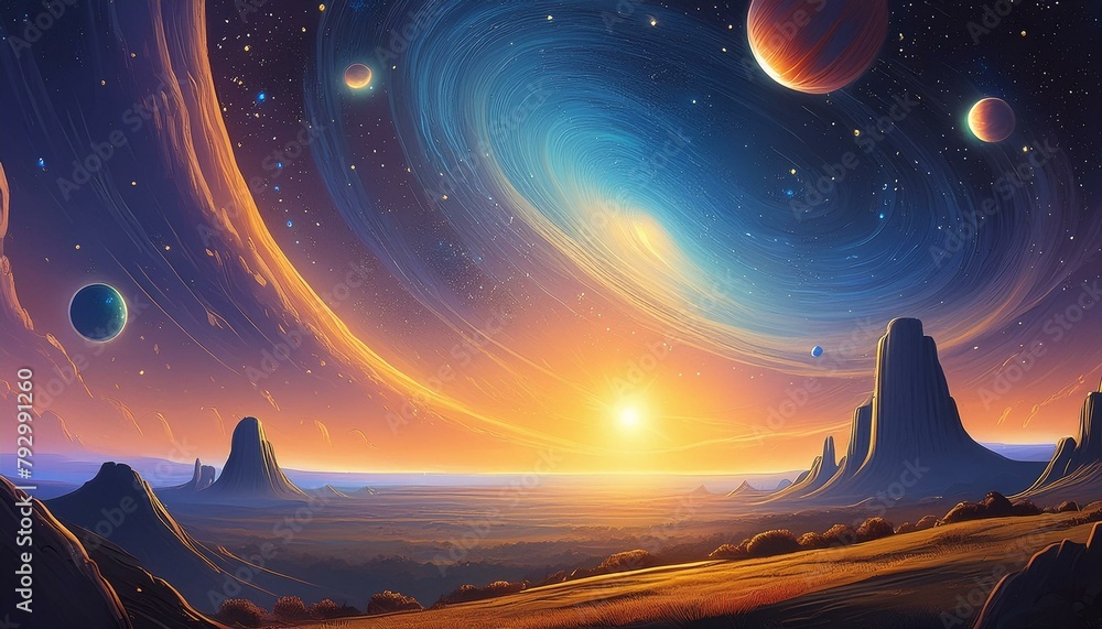 Fototapeta premium the atmosphere of the galaxy in the universe , ai generate
