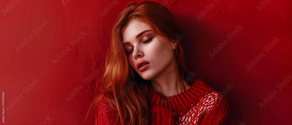 red color background of a woman red color background of a woman
